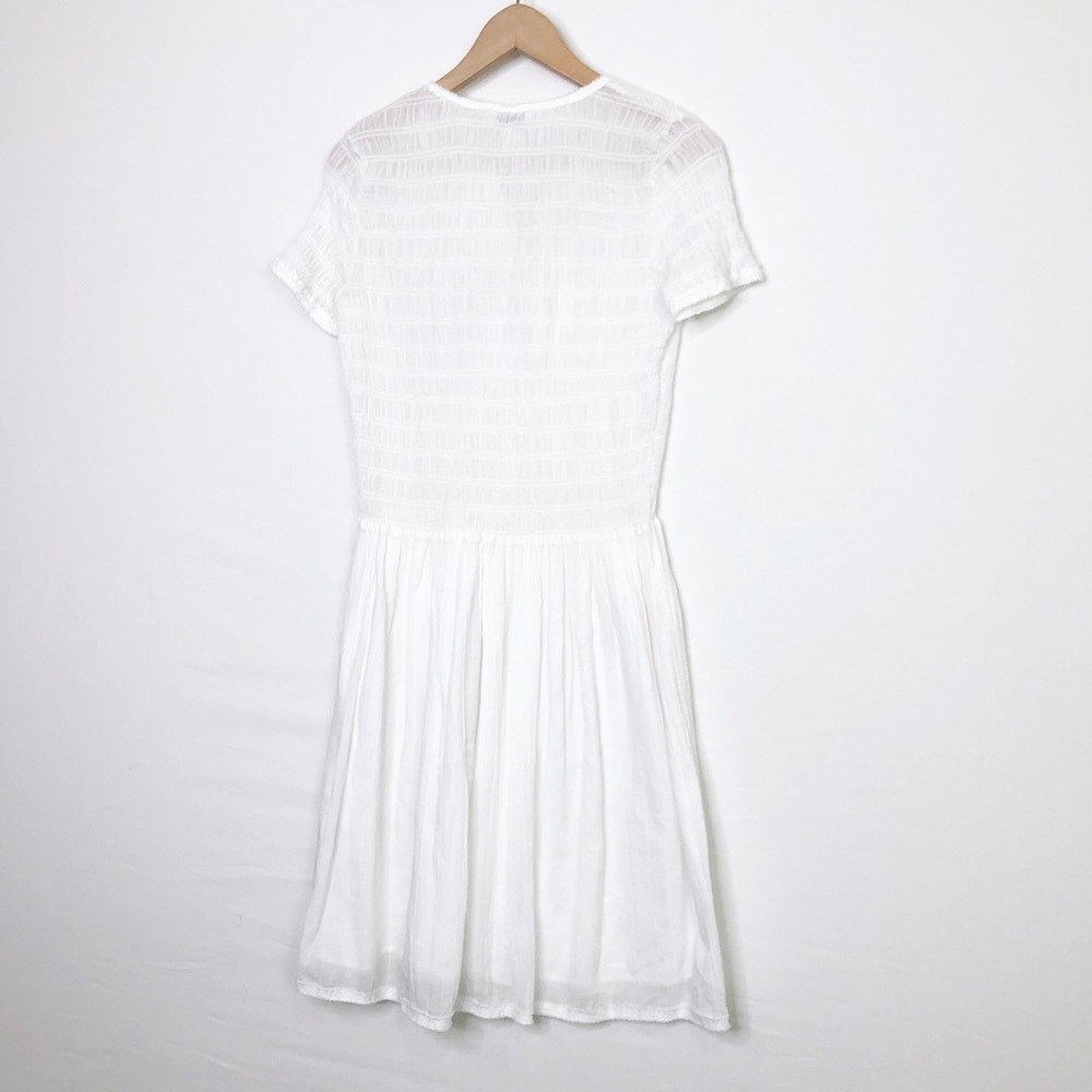 Club Monaco white smocked, bodice fully lined dress - Picture 8 of 10